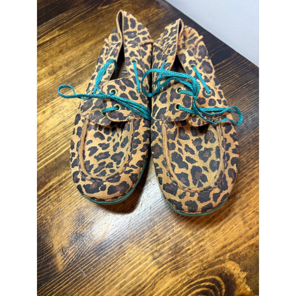 Ariat Tan Leopard Print Loafers Size 7.5